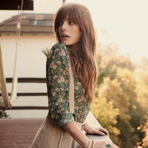 Sezane Pierro Blouse Edelweiss Floral Print Size 34 US 2 (FLAW)